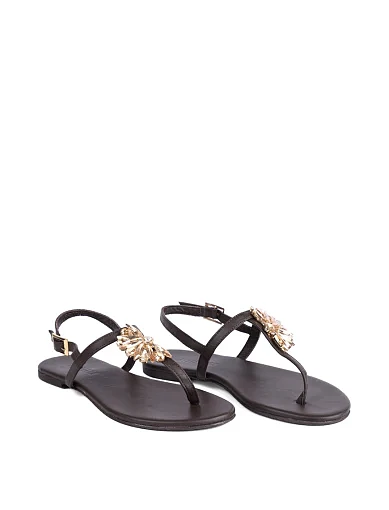 Жіночі сандалі Attizzare шкіряні коричневі - фото 3 - Miraton