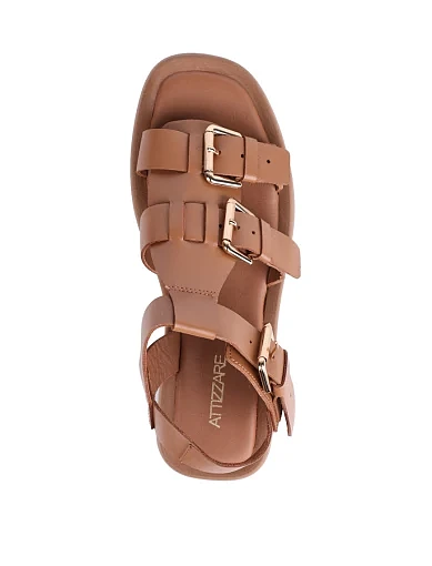 Жіночі сандалі Attizzare шкіряні коричневі Attizzare шкіряні - фото 2 - Miraton