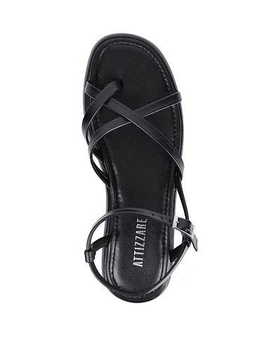 Жіночі сандалі Attizzare шкіряні чорні - фото 2 - Miraton
