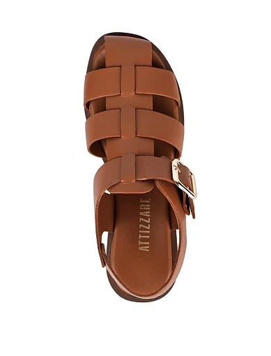 Жіночі сандалі Attizzare шкіряні коричневі - фото 5 - Miraton