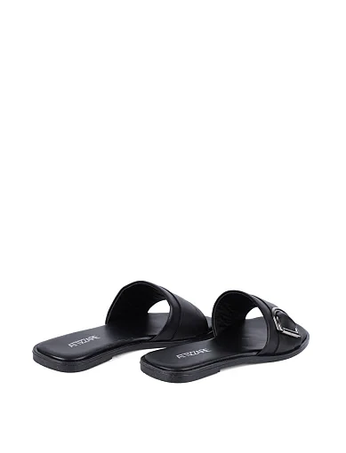 Жіночі шльопанці Attizzare шкіряні чорні - фото 5 - Miraton