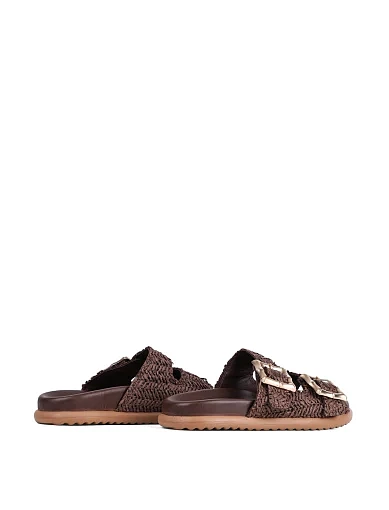 Жіночі шльопанці Attizzare шкіряні коричневі - фото 5 - Miraton