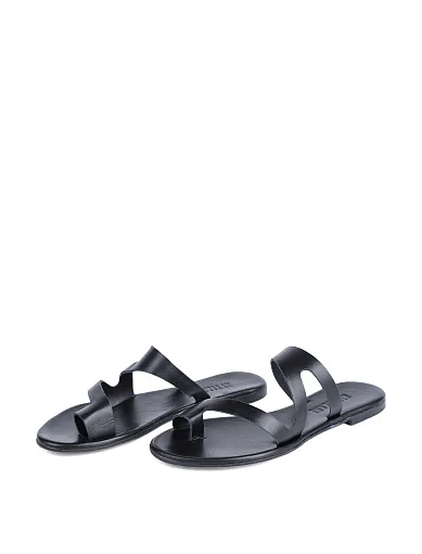 Жіночі шльопанці Attizzare шкіряні чорні - фото 3 - Miraton