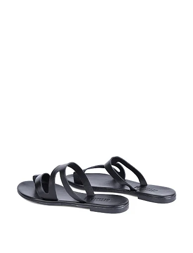 Жіночі шльопанці Attizzare шкіряні чорні - фото 4 - Miraton