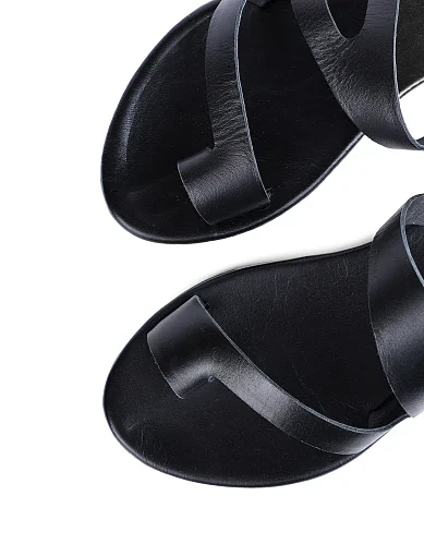 Жіночі шльопанці Attizzare шкіряні чорні - фото 5 - Miraton