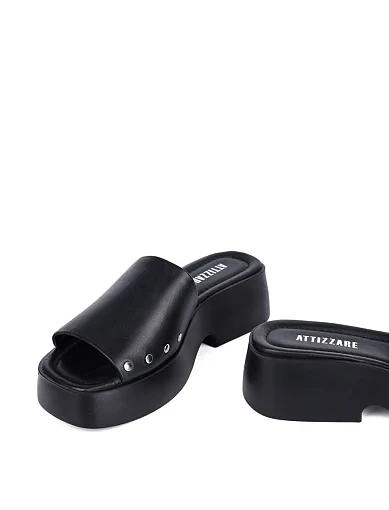 Жіночі сабо Attizzare шкіряні чорні - фото 2 - Miraton