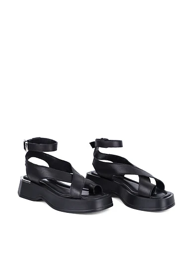Жіночі сандалі Attizzare шкіряні чорні - фото 4 - Miraton