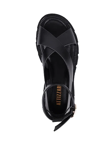 Жіночі сандалі Attizzare шкіряні чорні - фото 2 - Miraton