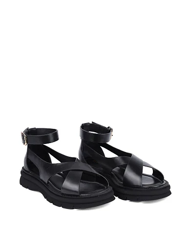 Жіночі сандалі Attizzare шкіряні чорні - фото 3 - Miraton