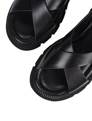 Жіночі сандалі Attizzare шкіряні чорні - фото 5 - Miraton