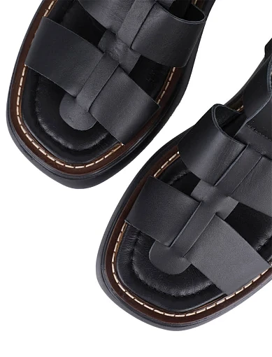 Жіночі сандалі Attizzare шкіряні чорні - фото 5 - Miraton