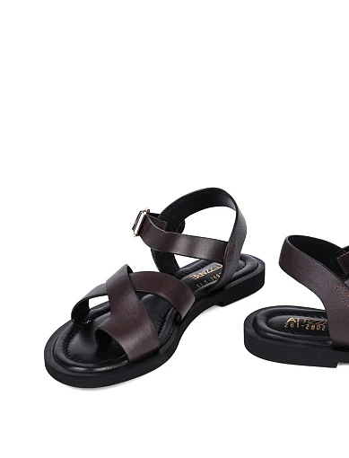 Жіночі сандалі Attizzare шкіряні коричневі - фото 2 - Miraton