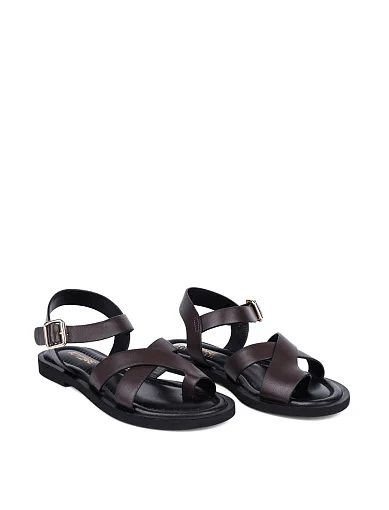 Жіночі сандалі Attizzare шкіряні коричневі - фото 3 - Miraton