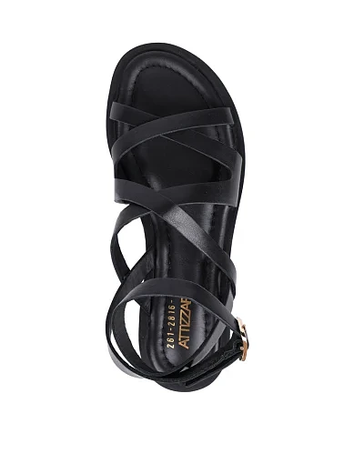 Жіночі сандалі Attizzare шкіряні чорні - фото 2 - Miraton