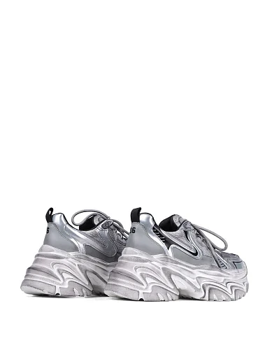 Жіночі кросівки MIRATON шкіряні срібного кольору - фото 4 - Miraton