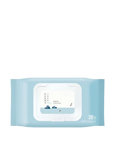 Очищающие салфетки с морской водой ROUND LAB Dokdo Cleansing Tissue 30 шт. фото 1