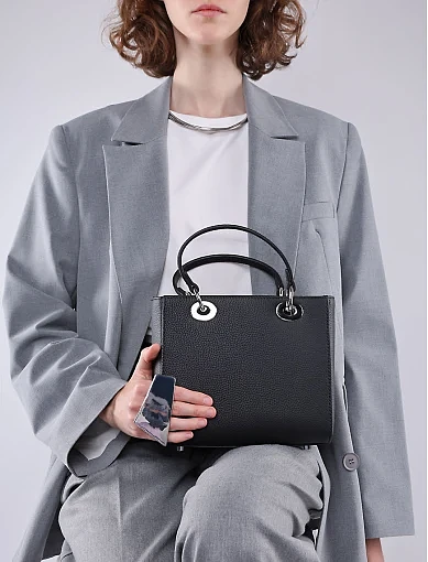 Жіноча сумка тоут MIRATON шкіряна чорна - фото 2 - Miraton