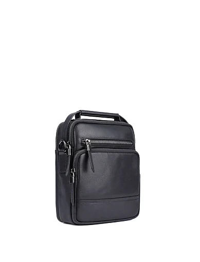 Чоловіча сумка месенджер MIRATON шкіряна чорна (2231) - фото 2 - Miraton