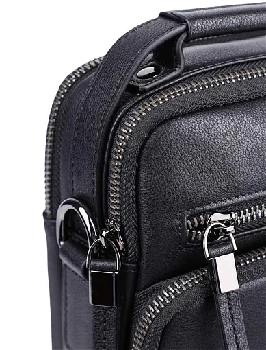 Чоловіча сумка месенджер MIRATON шкіряна чорна (2231) - фото 4 - Miraton