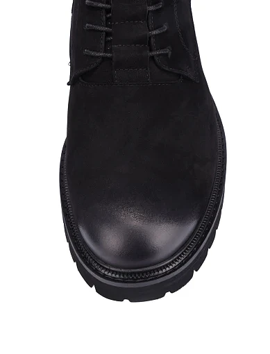 Чоловічі черевики з нубуку чорні (2308DH-105-44M) - фото 5 - Miraton