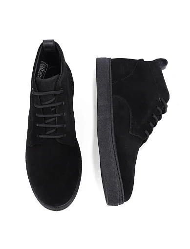 Чоловічі черевики замшеві чорні (2355DH-96-187) - фото 2 - Miraton