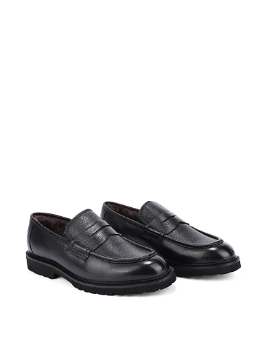 Чоловічі туфлі лофери шкіряні чорні (9368D-103-305AM) - фото 3 - Miraton