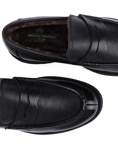 Чоловічі туфлі лофери шкіряні чорні (9368D-103-305AM) - фото 5 - Miraton