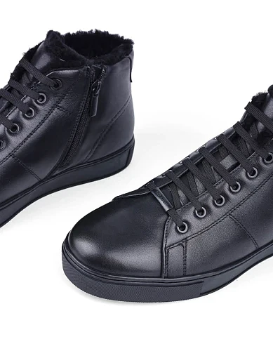 Чоловічі черевики лофери шкіряні чорні (813X-04-D01M) - фото 5 - Miraton