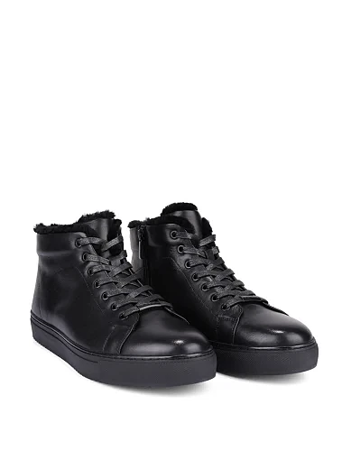 Чоловічі черевики шкіряні чорні (8587X-609-MM3M) - фото 2 - Miraton