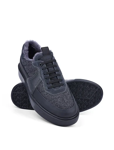 Чоловічі черевики шкіряні сірі (06623A-10-U58/S42/G74M) - фото 2 - Miraton