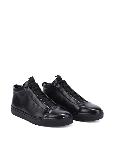 Чоловічі черевики шкіряні чорні (8587X-630-A8R) - фото 3 - Miraton