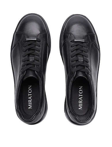 Чоловічі кеди MIRATON шкіряні чорні (M06628A-50-T10/G70) - фото 2 - Miraton