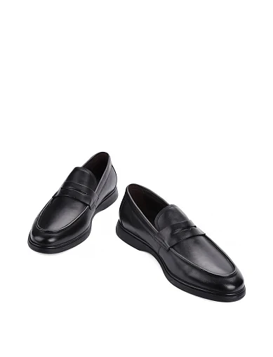 Мужские туфли лоферы Miguel Miratez кожаные черные - фото 2 - Miraton