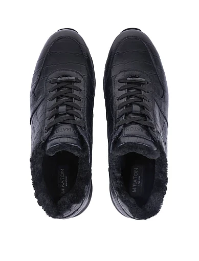 Чоловічі кросівки шкіряні сині (025A-827-A9M) - фото 2 - Miraton