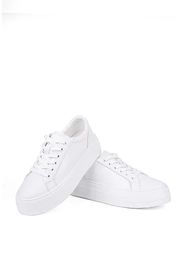 Женские кеды MIRATON кожаные белые - фото 2 - Miraton