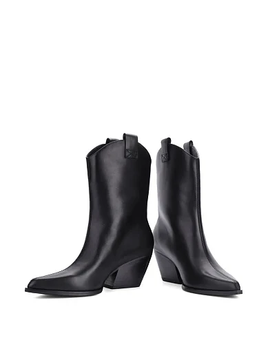 Жіночі черевики козаки MIRATON шкіряні чорні(JR886-3) - фото 2 - Miraton