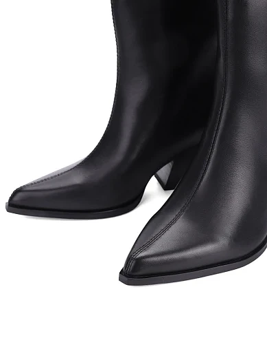 Жіночі черевики козаки MIRATON шкіряні чорні(JR886-3) - фото 5 - Miraton