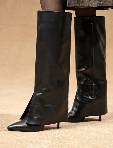 Жіночі чоботи MIRATON шкіряні чорні - фото 2 - Miraton