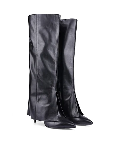 Жіночі чоботи MIRATON шкіряні чорні - фото 3 - Miraton