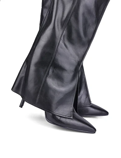 Жіночі чоботи MIRATON шкіряні чорні - фото 4 - Miraton