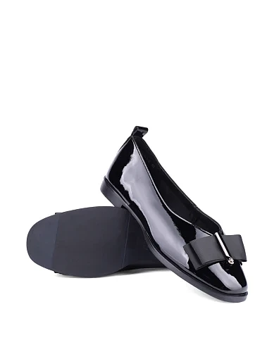 Жіночі балетки MIRATON лакові чорні - фото 5 - Miraton