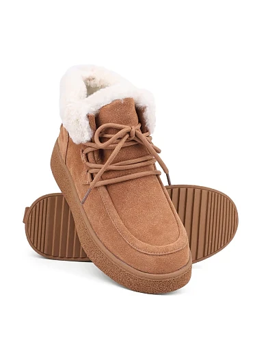 Женские ботинки Attizzare велюровые бежевые - фото 2 - Miraton