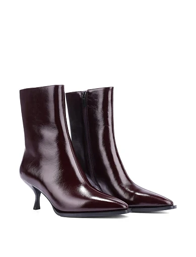 Женские ботинки MIRATON кожаные бордовые - фото 3 - Miraton