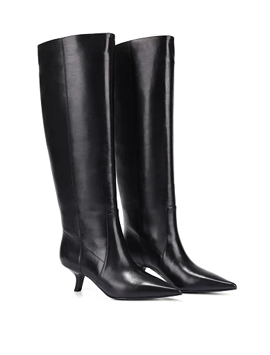 Жіночі чоботи шкіряні чорні - фото 3 - Miraton