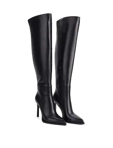 Жіночі ботфорти MIRATON шкіряні чорні(G816-19006) - фото 3 - Miraton