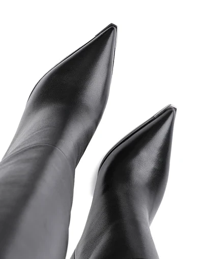 Жіночі ботфорти MIRATON шкіряні чорні - фото 5 - Miraton