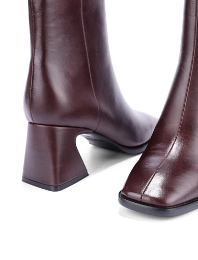 Женские ботинки MIRATON кожаные бордовые - фото 5 - Miraton