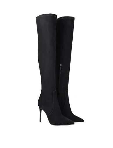 Жіночі ботфорти Mia May велюрові чорні - фото 3 - Miraton