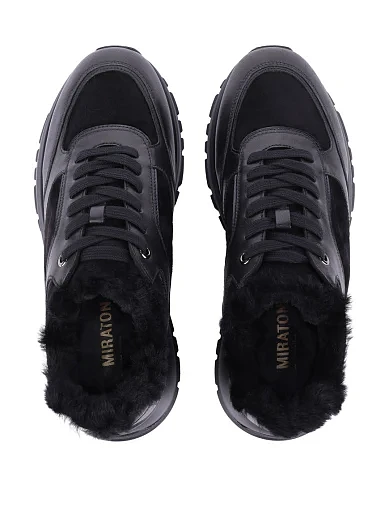 Жіночі кросівки MIRATON шкіряні чорні - фото 2 - Miraton