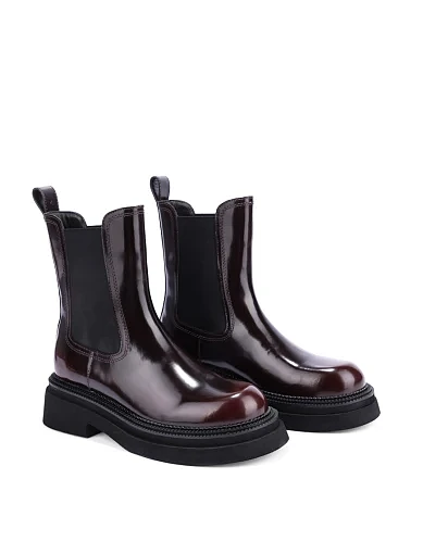 Жіночі черевики челсі MIRATON шкіряні коричневі - фото 3 - Miraton